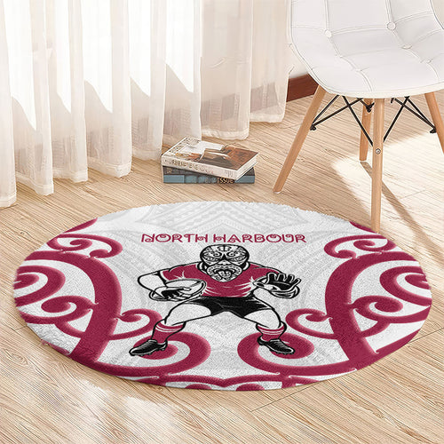 North Harbour Rugby New Zealand Round Carpet Aotearoa Maori Pukana Tiki Mascot