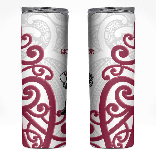 North Harbour Rugby New Zealand Skinny Tumbler Aotearoa Maori Pukana Tiki Mascot