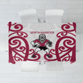 North Harbour Rugby New Zealand Tablecloth Aotearoa Maori Pukana Tiki Mascot