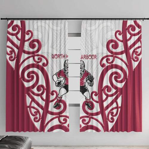 North Harbour Rugby New Zealand Window Curtain Aotearoa Maori Pukana Tiki Mascot