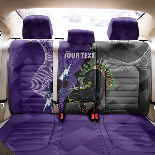 Personalised Storm And Panthers Rugby 2024 Back Car Seat Cover Go Champions Grand Final Dynamic Style