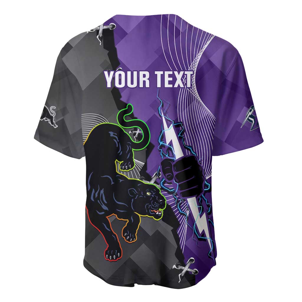 Personalised Storm And Panthers Rugby 2024 Baseball Jersey Go Champions Grand Final Dynamic Style