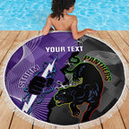 Personalised Storm And Panthers Rugby 2024 Beach Blanket Go Champions Grand Final Dynamic Style
