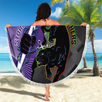 Personalised Storm And Panthers Rugby 2024 Beach Blanket Go Champions Grand Final Dynamic Style