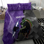 Personalised Storm And Panthers Rugby 2024 Bedding Set Go Champions Grand Final Dynamic Style