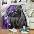 Personalised Storm And Panthers Rugby 2024 Blanket Go Champions Grand Final Dynamic Style