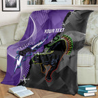 Personalised Storm And Panthers Rugby 2024 Blanket Go Champions Grand Final Dynamic Style