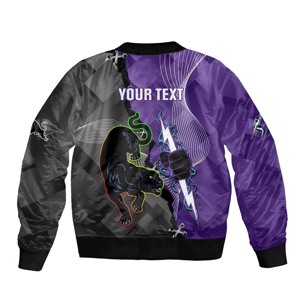 Personalised Storm And Panthers Rugby 2024 Bomber Jacket Go Champions Grand Final Dynamic Style