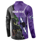 Personalised Storm And Panthers Rugby 2024 Button Sweatshirt Go Champions Grand Final Dynamic Style