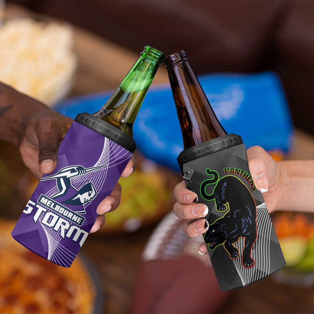 Storm And Panthers Rugby 2024 4 in 1 Can Cooler Tumbler Go Champions Grand Final Dynamic Style