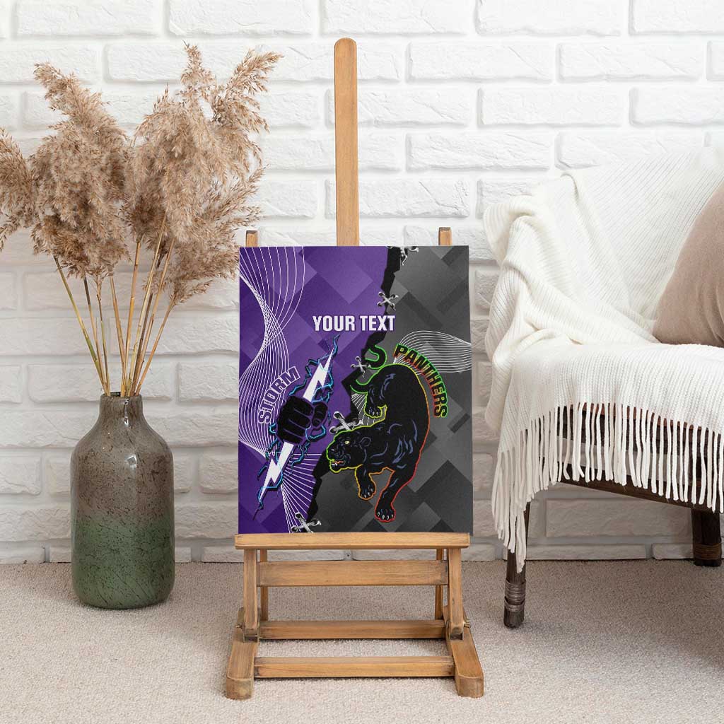 Personalised Storm And Panthers Rugby 2024 Canvas Wall Art Go Champions Grand Final Dynamic Style