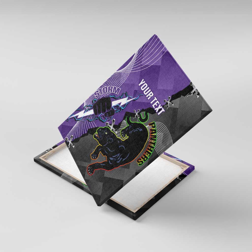 Personalised Storm And Panthers Rugby 2024 Canvas Wall Art Go Champions Grand Final Dynamic Style