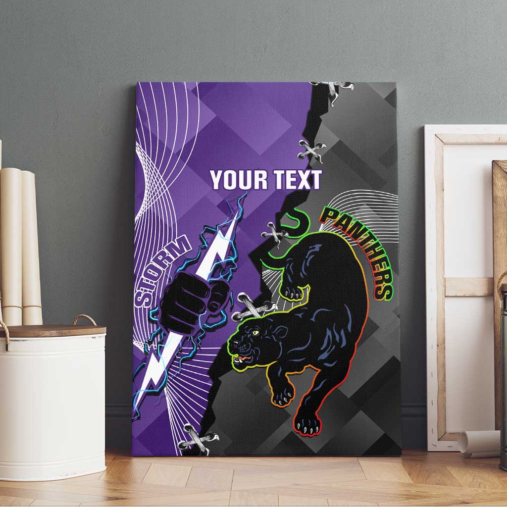 Personalised Storm And Panthers Rugby 2024 Canvas Wall Art Go Champions Grand Final Dynamic Style