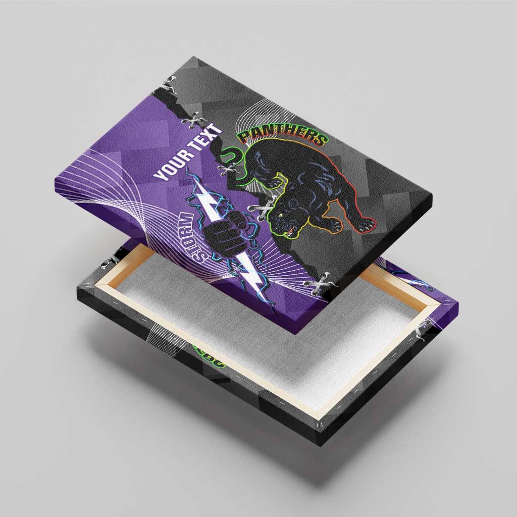 Personalised Storm And Panthers Rugby 2024 Canvas Wall Art Go Champions Grand Final Dynamic Style