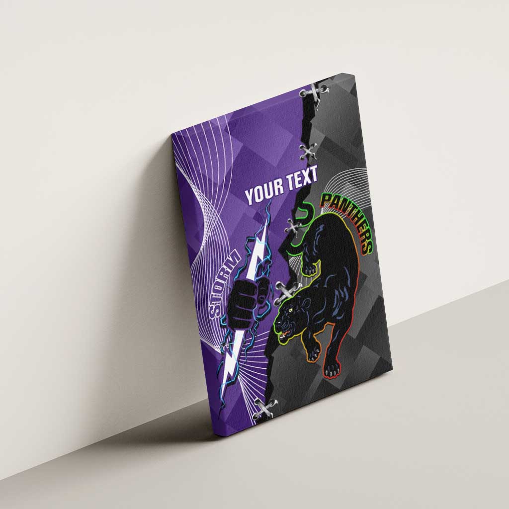 Personalised Storm And Panthers Rugby 2024 Canvas Wall Art Go Champions Grand Final Dynamic Style
