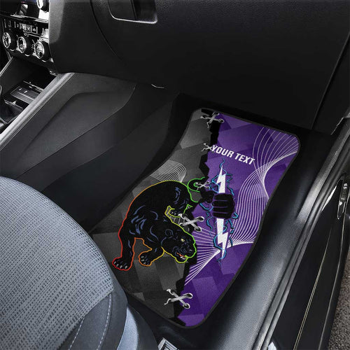Personalised Storm And Panthers Rugby 2024 Car Mats Go Champions Grand Final Dynamic Style