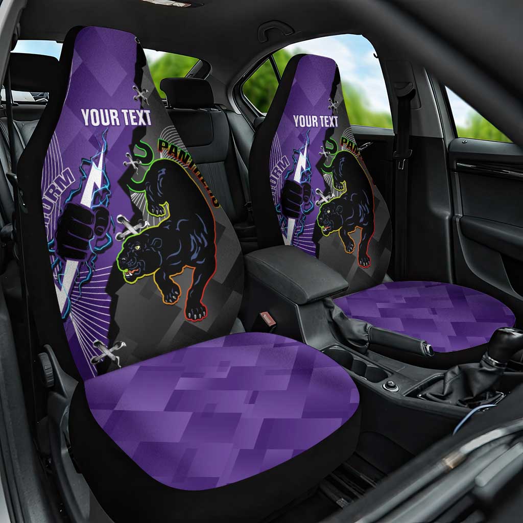 Personalised Storm And Panthers Rugby 2024 Car Seat Cover Go Champions Grand Final Dynamic Style