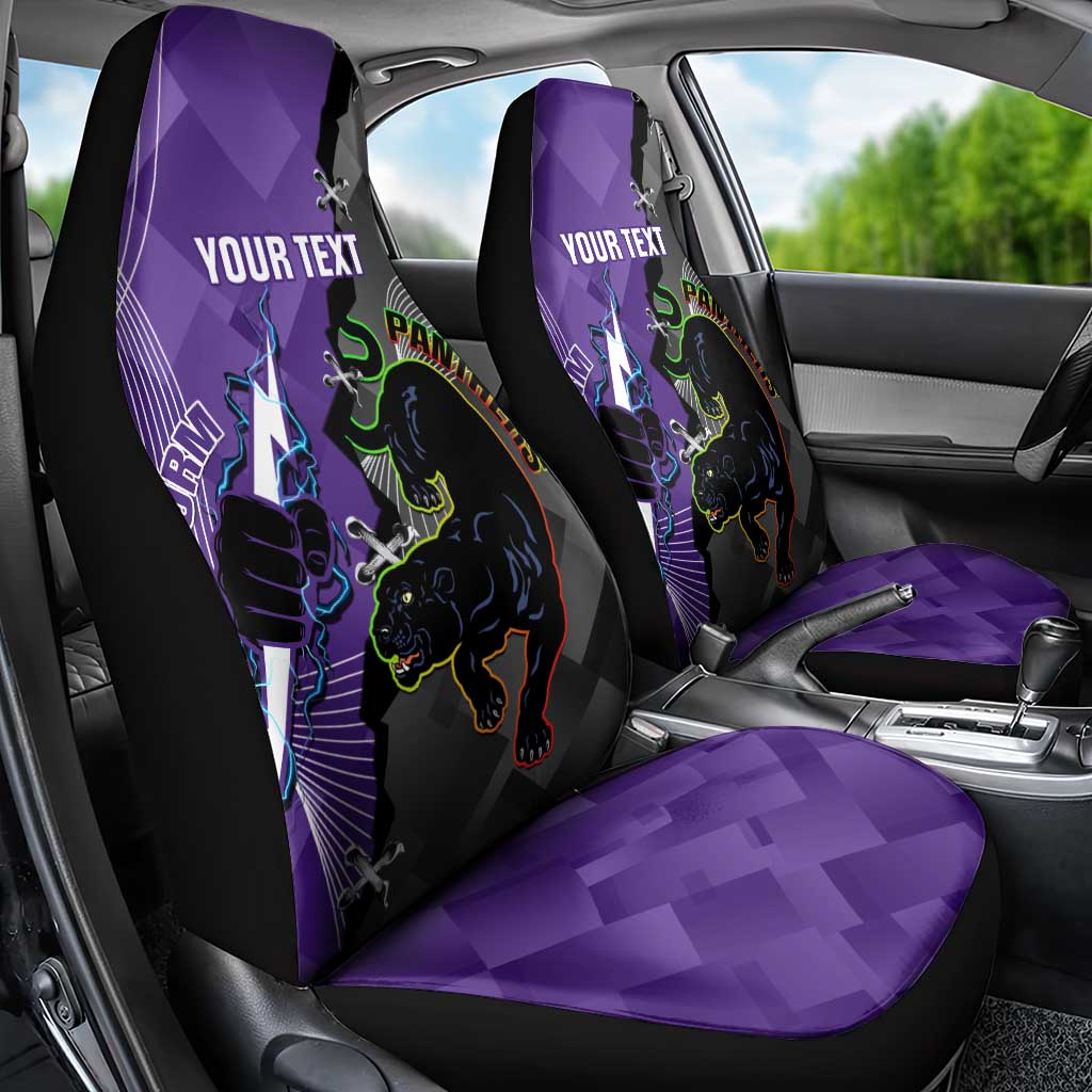 Personalised Storm And Panthers Rugby 2024 Car Seat Cover Go Champions Grand Final Dynamic Style