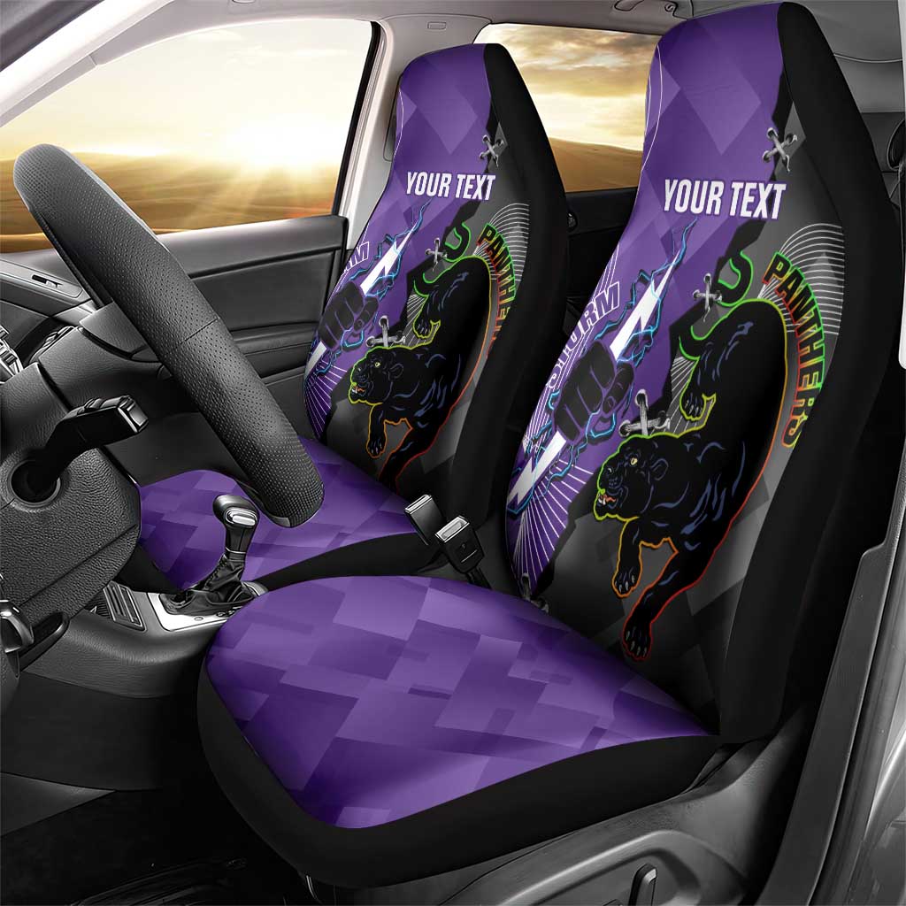 Personalised Storm And Panthers Rugby 2024 Car Seat Cover Go Champions Grand Final Dynamic Style