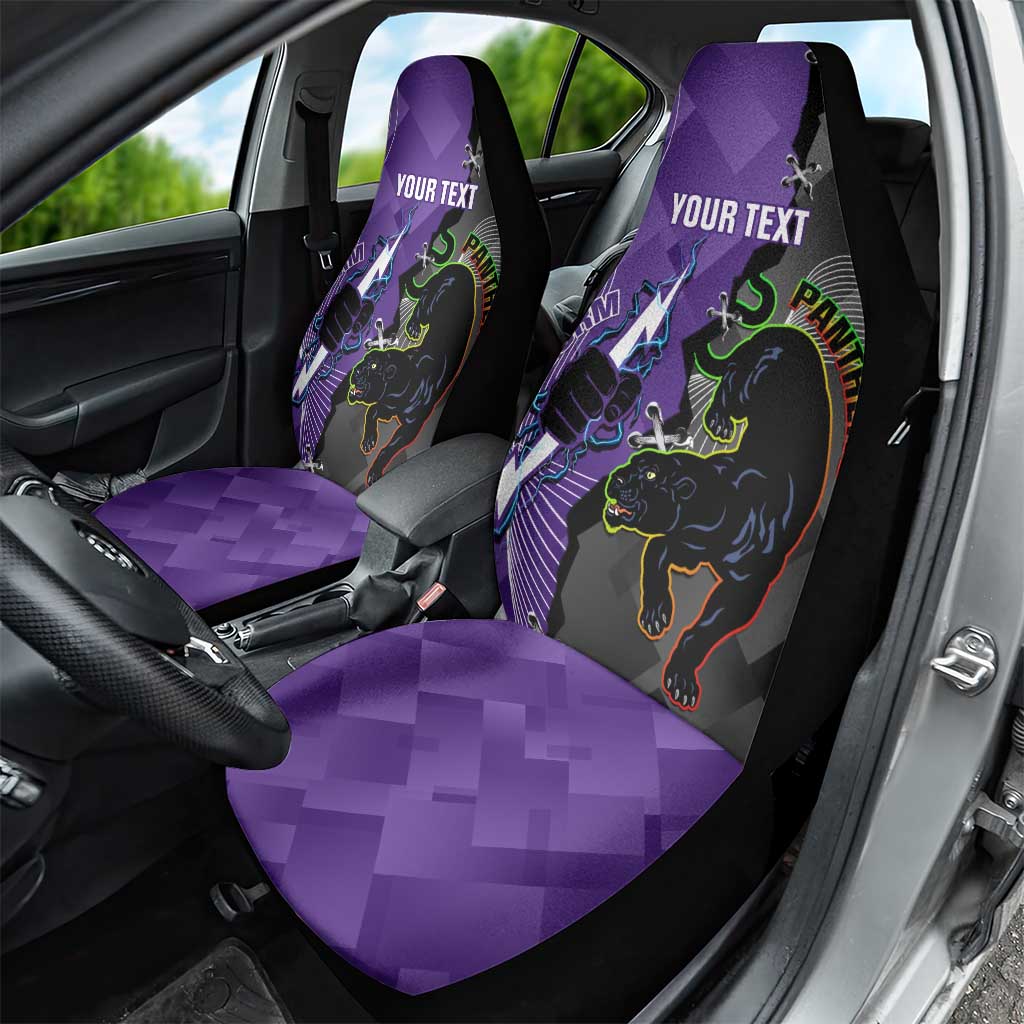Personalised Storm And Panthers Rugby 2024 Car Seat Cover Go Champions Grand Final Dynamic Style
