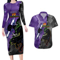Personalised Storm And Panthers Rugby 2024 Couples Matching Long Sleeve Bodycon Dress and Hawaiian Shirt Go Champions Grand Final Dynamic Style