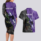 Personalised Storm And Panthers Rugby 2024 Couples Matching Long Sleeve Bodycon Dress and Hawaiian Shirt Go Champions Grand Final Dynamic Style