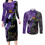 Personalised Storm And Panthers Rugby 2024 Couples Matching Long Sleeve Bodycon Dress and Long Sleeve Button Shirt Go Champions Grand Final Dynamic Style