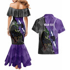 Personalised Storm And Panthers Rugby 2024 Couples Matching Mermaid Dress and Hawaiian Shirt Go Champions Grand Final Dynamic Style