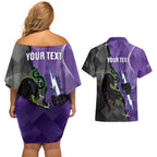 Personalised Storm And Panthers Rugby 2024 Couples Matching Off Shoulder Short Dress and Hawaiian Shirt Go Champions Grand Final Dynamic Style