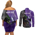 Personalised Storm And Panthers Rugby 2024 Couples Matching Off Shoulder Short Dress and Long Sleeve Button Shirt Go Champions Grand Final Dynamic Style