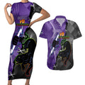 Personalised Storm And Panthers Rugby 2024 Couples Matching Short Sleeve Bodycon Dress and Hawaiian Shirt Go Champions Grand Final Dynamic Style