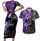 Personalised Storm And Panthers Rugby 2024 Couples Matching Short Sleeve Bodycon Dress and Hawaiian Shirt Go Champions Grand Final Dynamic Style