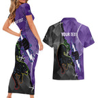 Personalised Storm And Panthers Rugby 2024 Couples Matching Short Sleeve Bodycon Dress and Hawaiian Shirt Go Champions Grand Final Dynamic Style