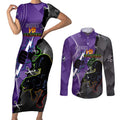 Personalised Storm And Panthers Rugby 2024 Couples Matching Short Sleeve Bodycon Dress and Long Sleeve Button Shirt Go Champions Grand Final Dynamic Style