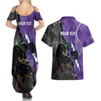 Personalised Storm And Panthers Rugby 2024 Couples Matching Summer Maxi Dress and Hawaiian Shirt Go Champions Grand Final Dynamic Style
