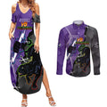 Personalised Storm And Panthers Rugby 2024 Couples Matching Summer Maxi Dress and Long Sleeve Button Shirt Go Champions Grand Final Dynamic Style