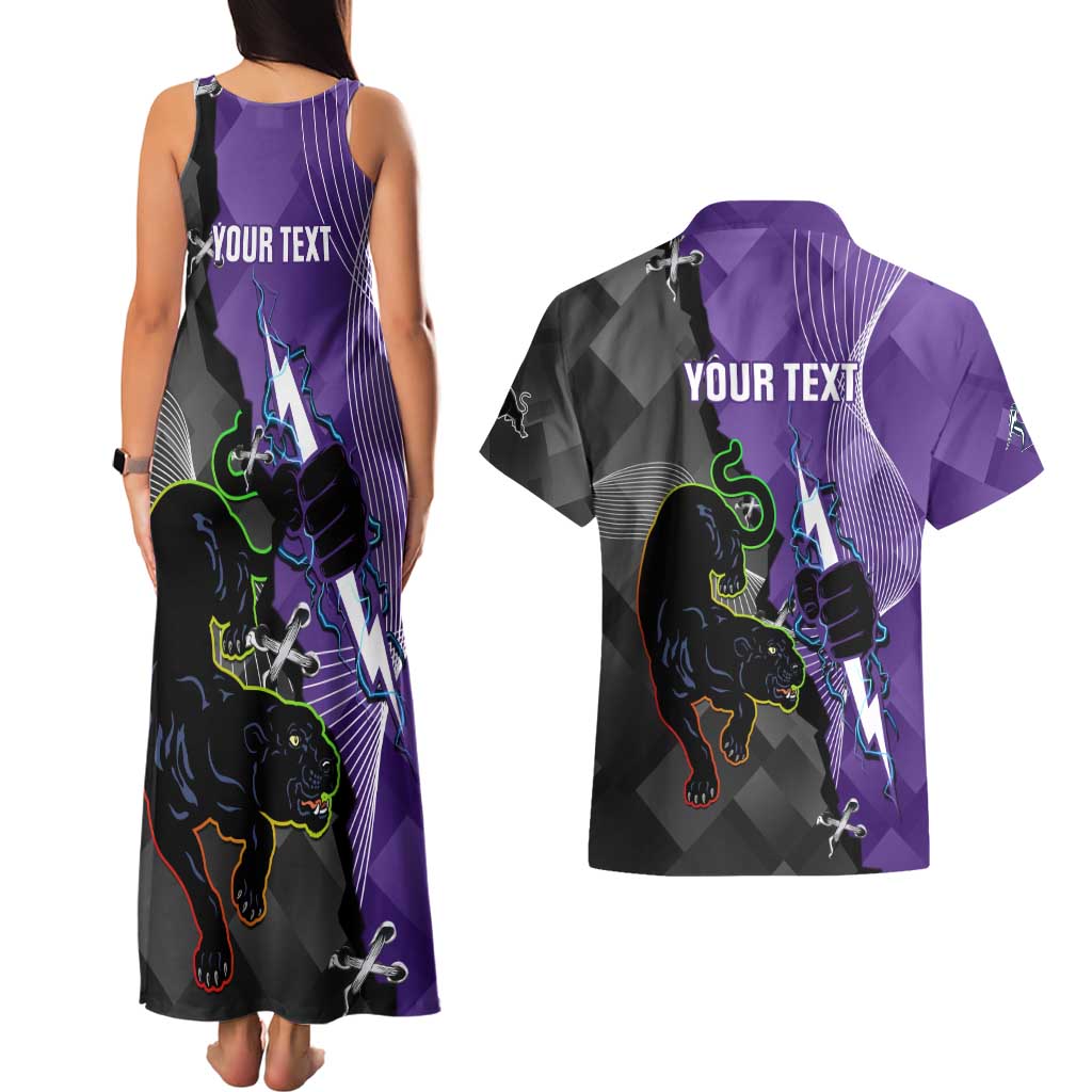 Personalised Storm And Panthers Rugby 2024 Couples Matching Tank Maxi Dress and Hawaiian Shirt Go Champions Grand Final Dynamic Style