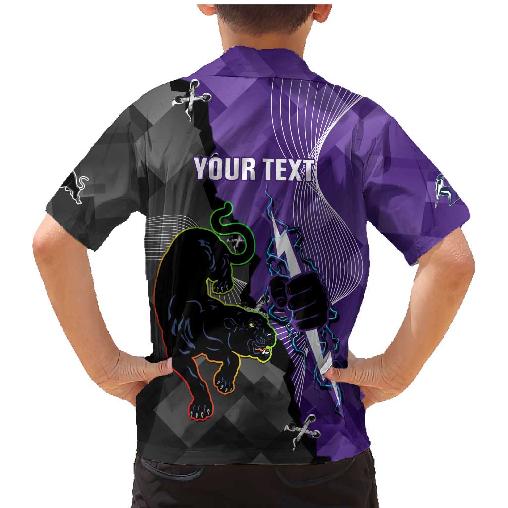 Personalised Storm And Panthers Rugby 2024 Family Matching Mermaid Dress and Hawaiian Shirt Go Champions Grand Final Dynamic Style