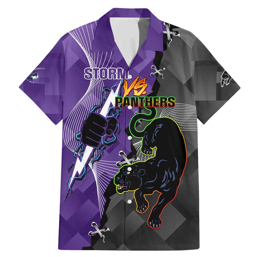Personalised Storm And Panthers Rugby 2024 Family Matching Mermaid Dress and Hawaiian Shirt Go Champions Grand Final Dynamic Style