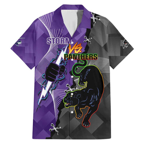 Personalised Storm And Panthers Rugby 2024 Family Matching Mermaid Dress and Hawaiian Shirt Go Champions Grand Final Dynamic Style
