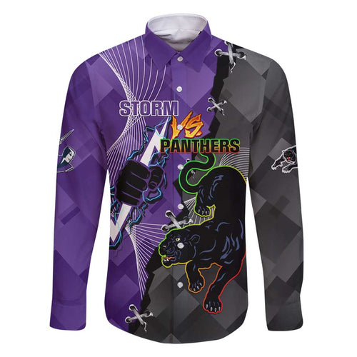Personalised Storm And Panthers Rugby 2024 Family Matching Mermaid Dress and Hawaiian Shirt Go Champions Grand Final Dynamic Style