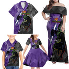 Personalised Storm And Panthers Rugby 2024 Family Matching Off Shoulder Maxi Dress and Hawaiian Shirt Go Champions Grand Final Dynamic Style