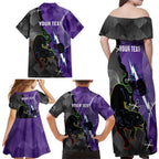 Personalised Storm And Panthers Rugby 2024 Family Matching Off Shoulder Maxi Dress and Hawaiian Shirt Go Champions Grand Final Dynamic Style
