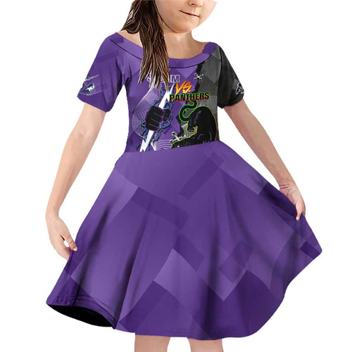 Personalised Storm And Panthers Rugby 2024 Family Matching Off Shoulder Short Dress and Hawaiian Shirt Go Champions Grand Final Dynamic Style