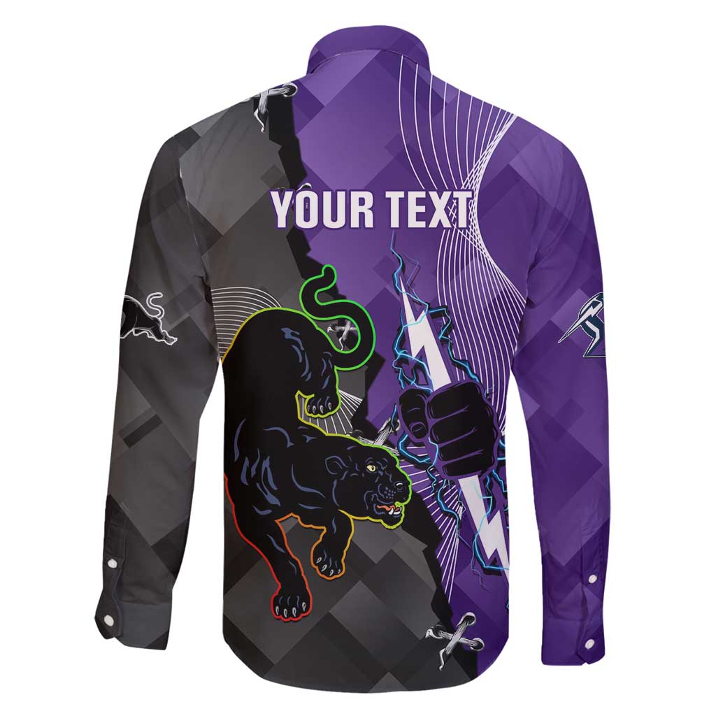 Personalised Storm And Panthers Rugby 2024 Family Matching Off Shoulder Short Dress and Hawaiian Shirt Go Champions Grand Final Dynamic Style