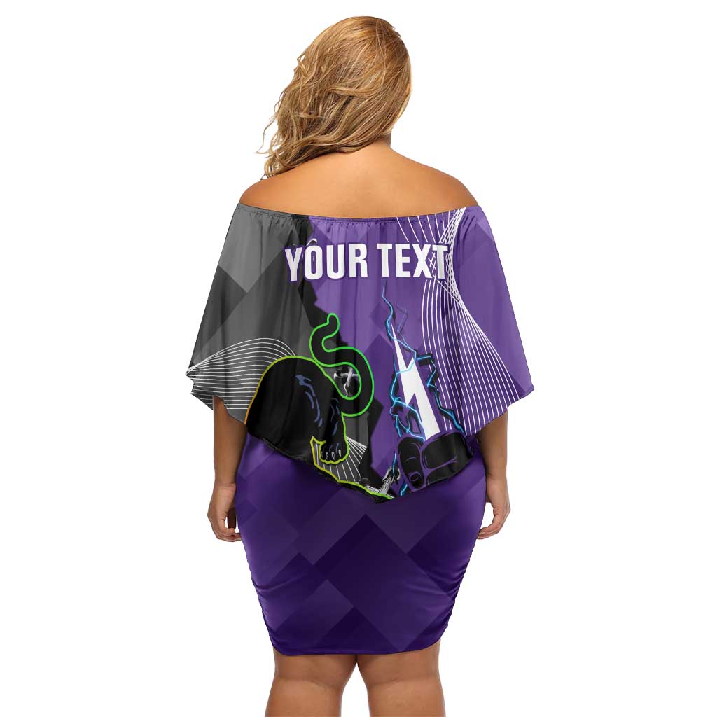 Personalised Storm And Panthers Rugby 2024 Family Matching Off Shoulder Short Dress and Hawaiian Shirt Go Champions Grand Final Dynamic Style