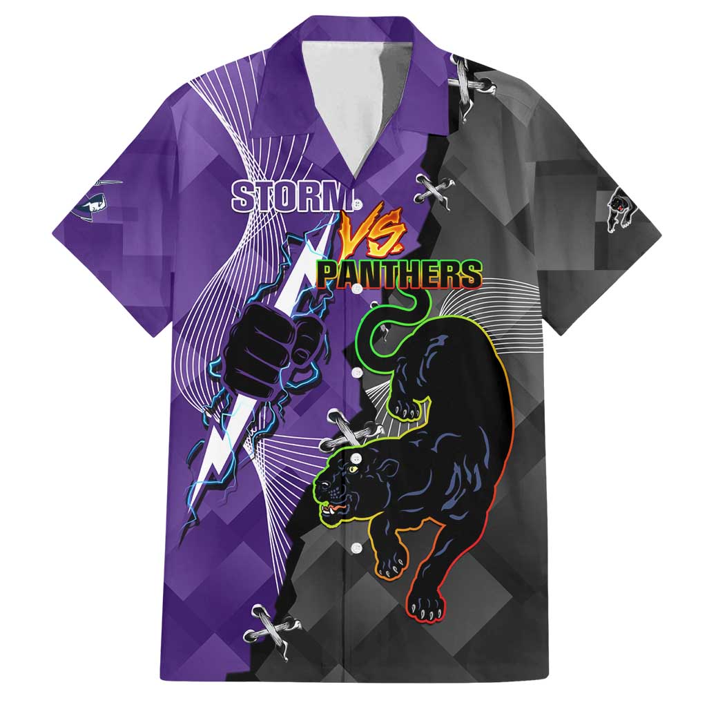 Personalised Storm And Panthers Rugby 2024 Family Matching Puletasi and Hawaiian Shirt Go Champions Grand Final Dynamic Style
