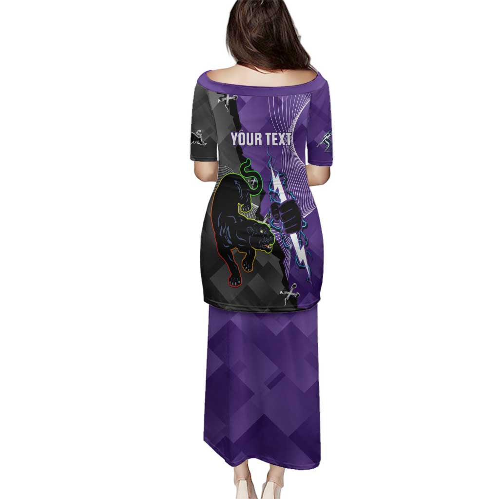 Personalised Storm And Panthers Rugby 2024 Family Matching Puletasi and Hawaiian Shirt Go Champions Grand Final Dynamic Style