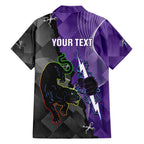 Personalised Storm And Panthers Rugby 2024 Family Matching Short Sleeve Bodycon Dress and Hawaiian Shirt Go Champions Grand Final Dynamic Style