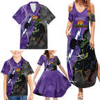 Personalised Storm And Panthers Rugby 2024 Family Matching Summer Maxi Dress and Hawaiian Shirt Go Champions Grand Final Dynamic Style